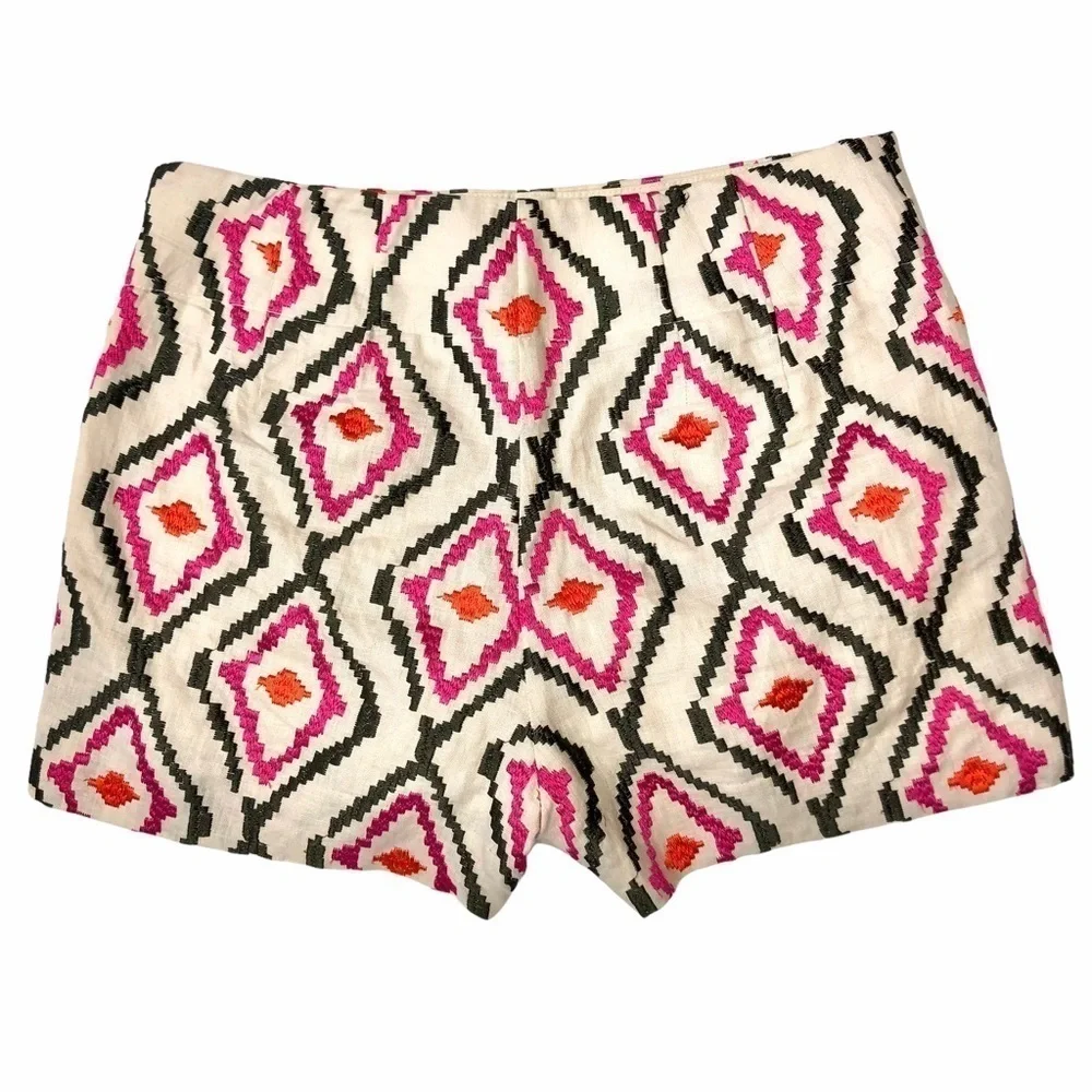 LOFT embroidered linen Riviera shorts lined 2